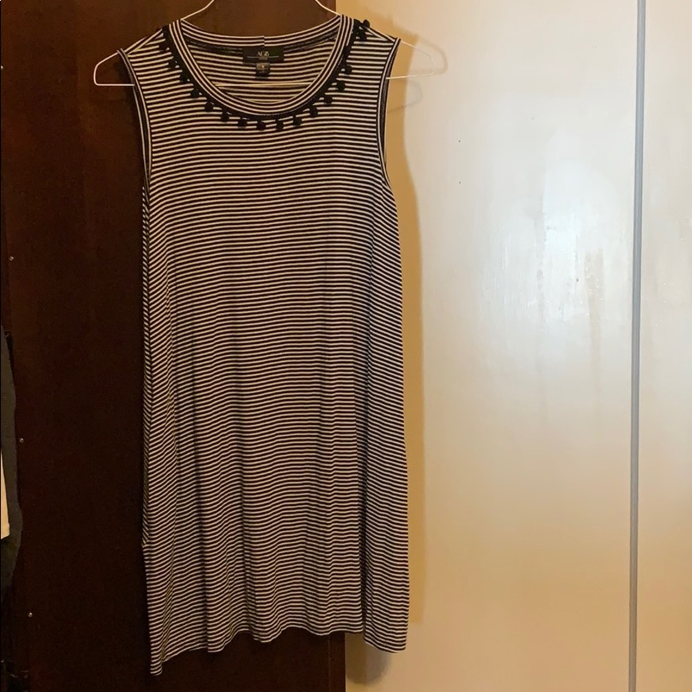 Black & White Stripped Flowy Dress